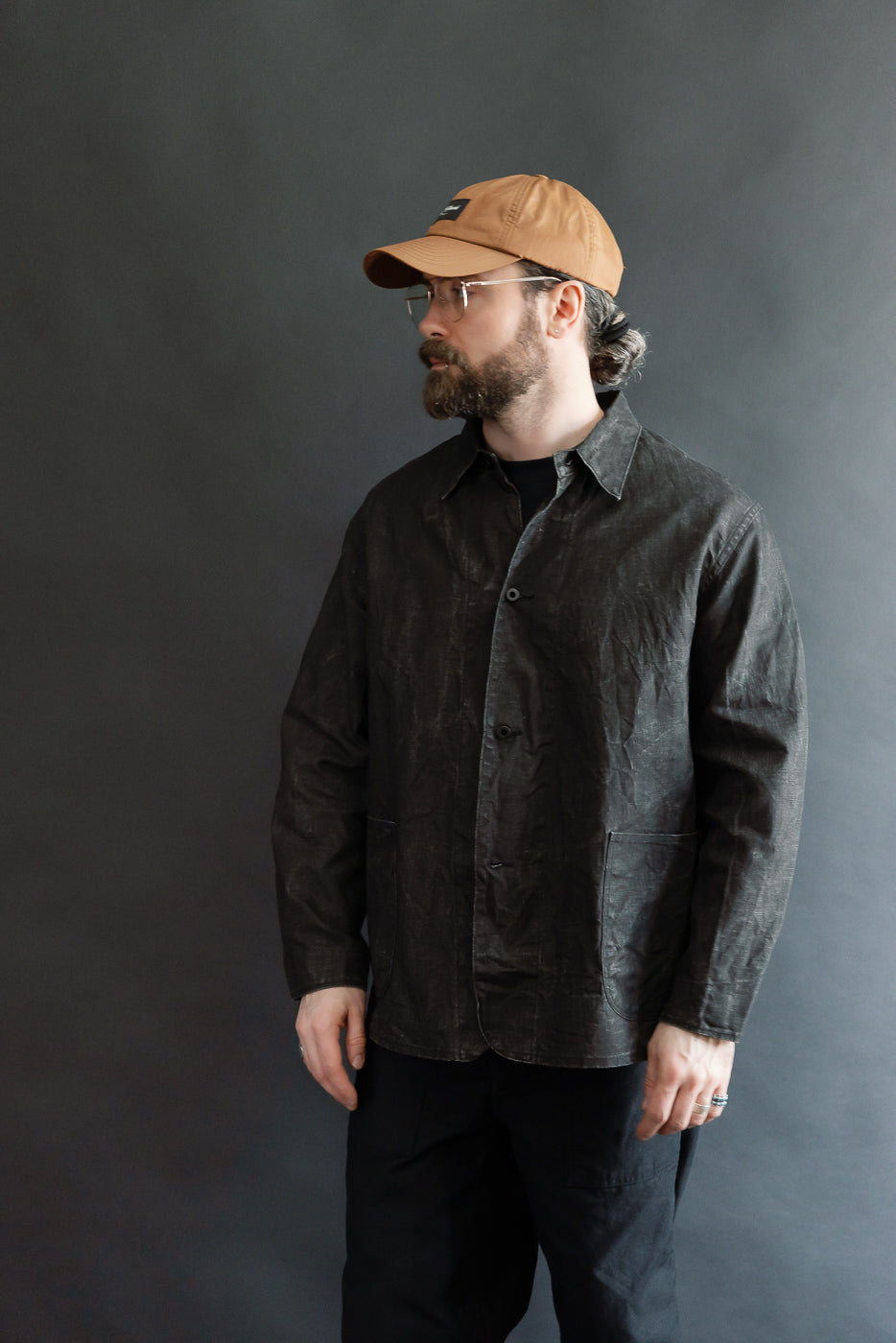 01-6250-61 - WWII 40's Sumi Coated Linen Coverall - Black | Dant