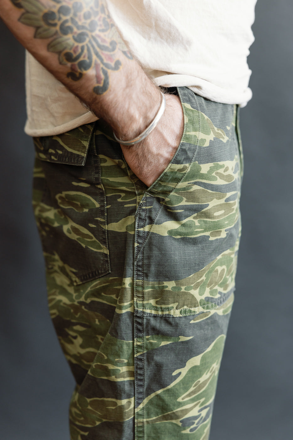 01-7002-TGC - Fatigue Ripstop Shorts - Tiger Camo | Dant