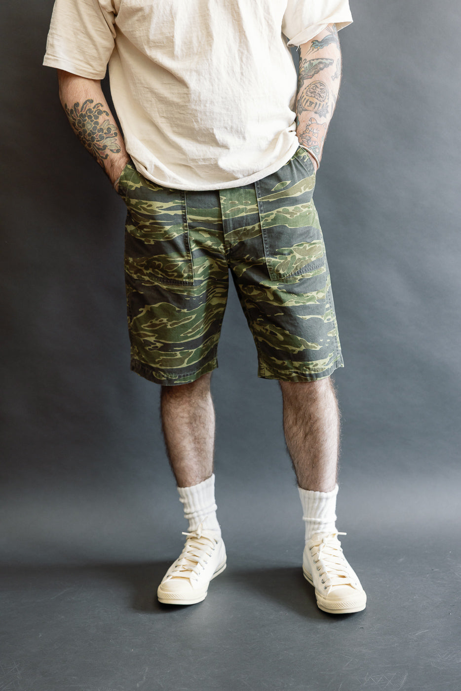 01-7002-TGC - Fatigue Ripstop Shorts - Tiger Camo | Dant