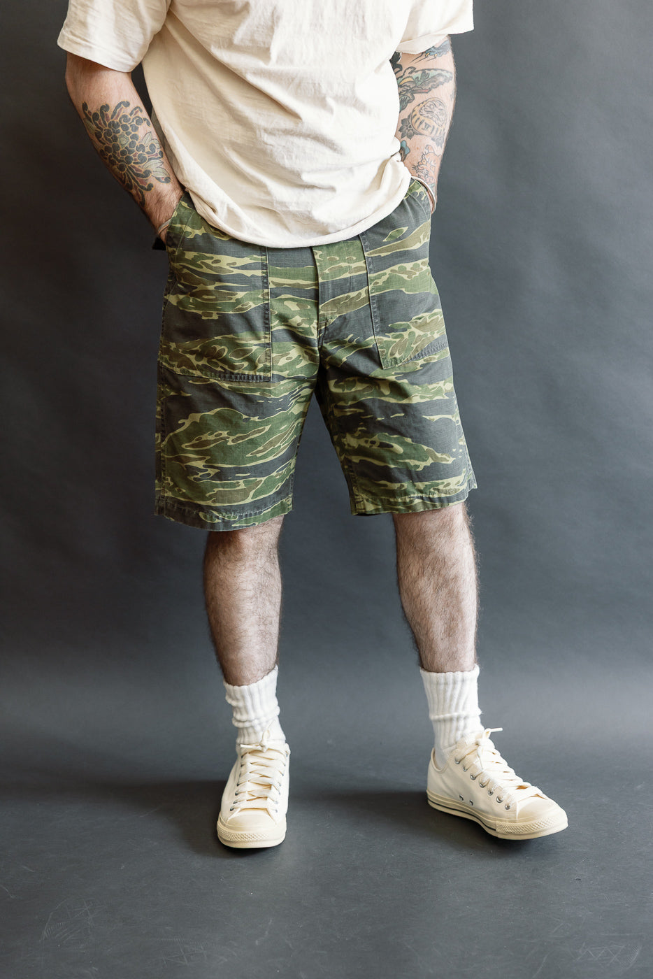 キ*オ様 tenderloin tiger camo カーゴショートパンツ 01-7002-TGC - Fatigue Ripstop Shorts - Tiger Camo | Dant