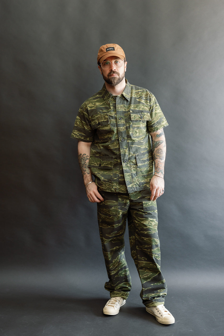 01-8046-TGC - Utility Short Sleeve Work Shirt Jacket - Tiger Camo