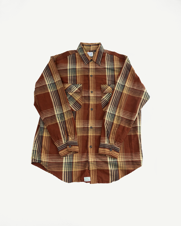 01-8064-C53 - Original Check Work Shirt - Brown Check | Dant