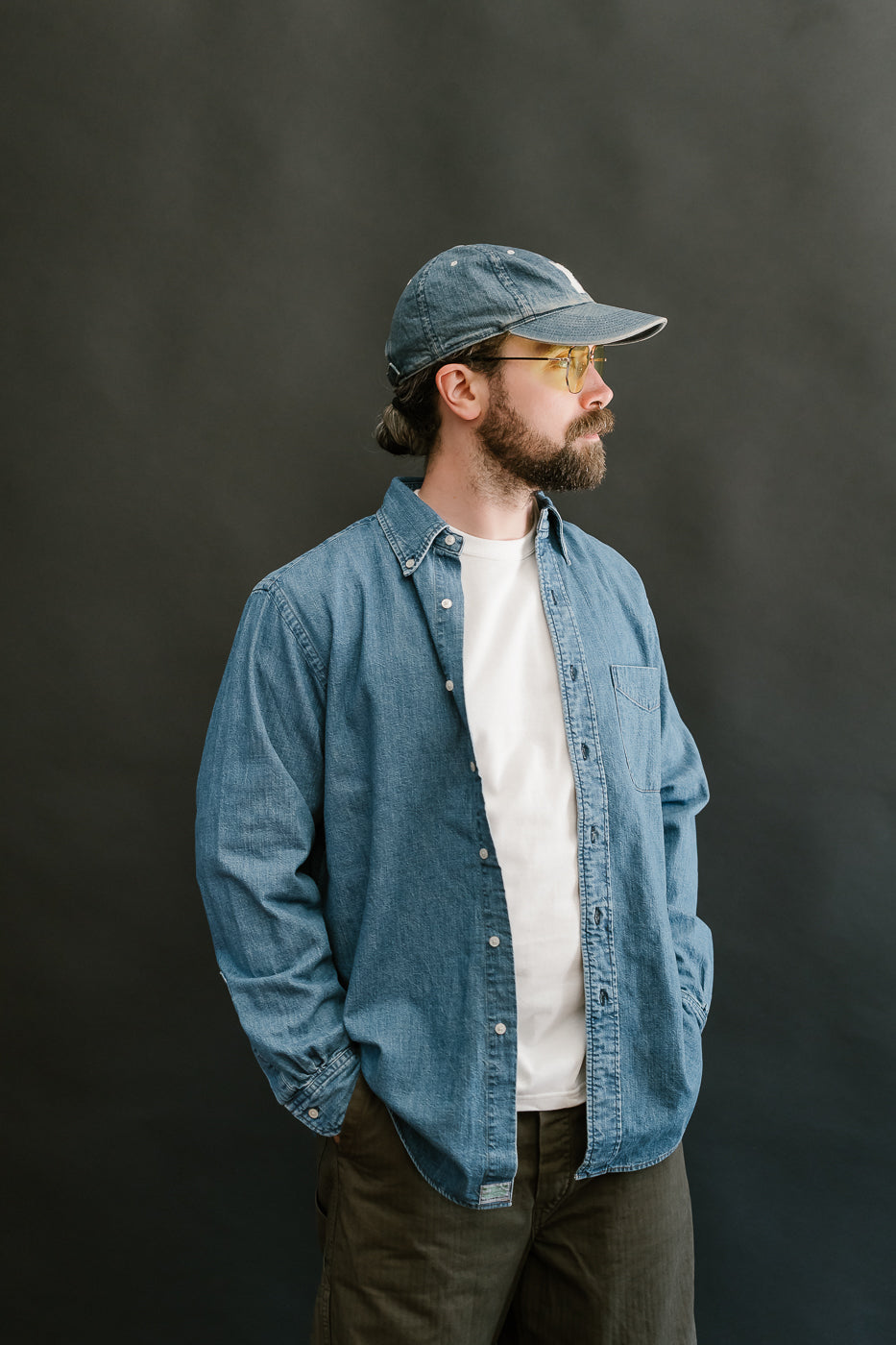 01-8112-95 - Button Down Denim Shirt - Used Wash