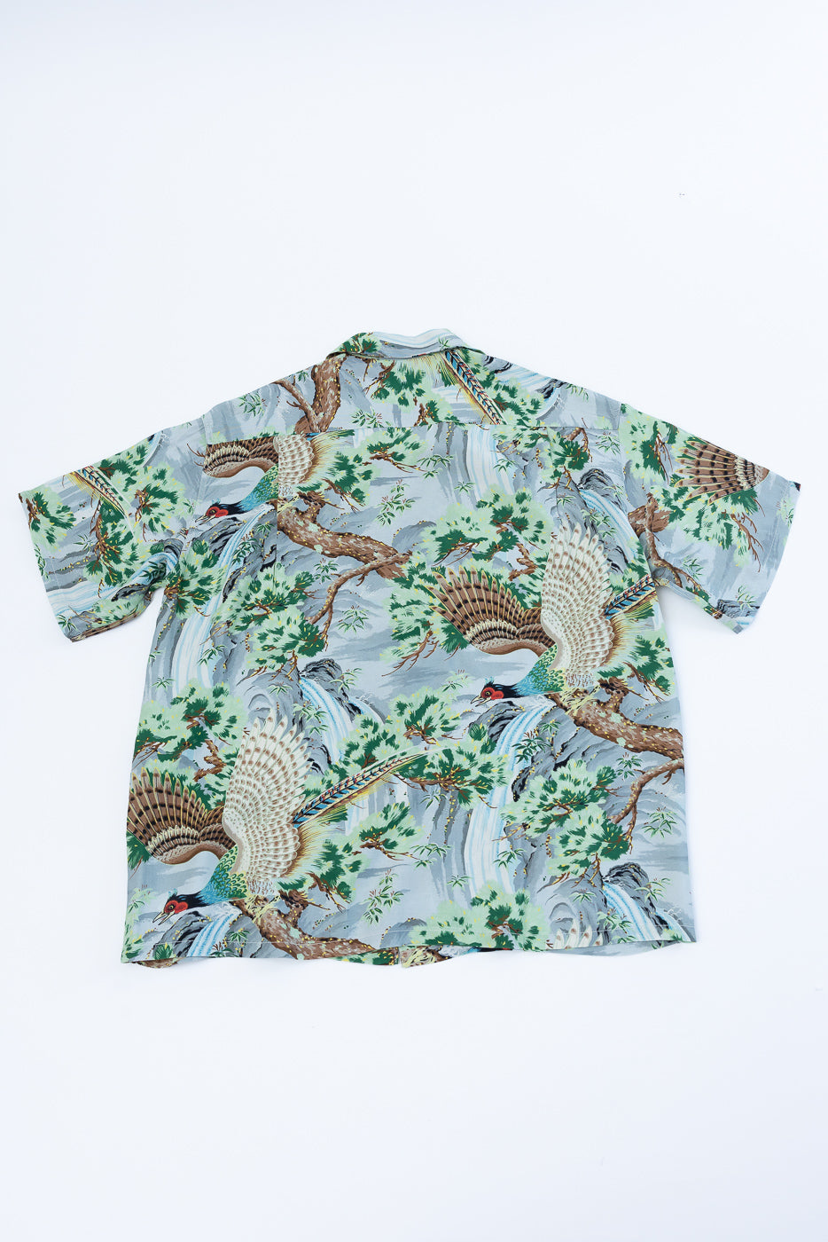 01-8158-16 - Peacock Garden Hawaiian Shirt - Green | Dant