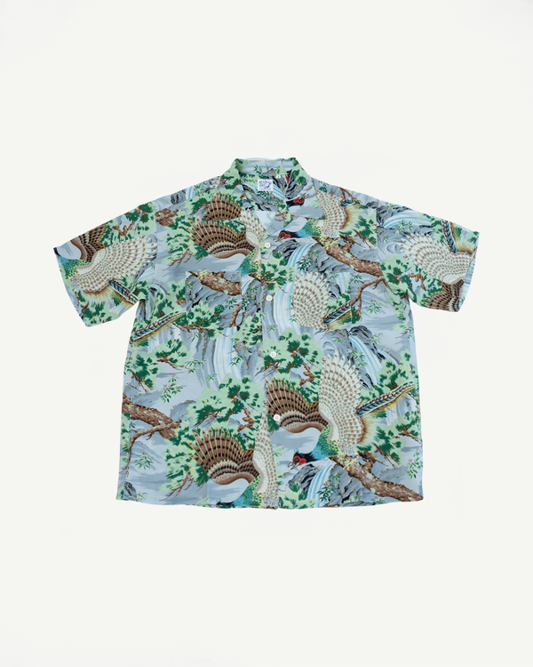 01-8158-16 - Peacock Garden Hawaiian Shirt - Green | Dant