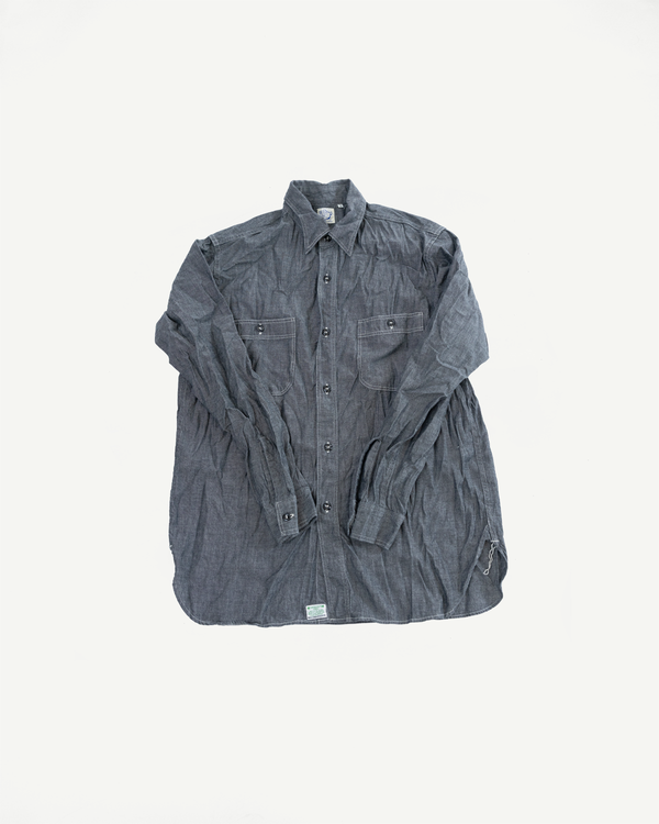 01-8270-61 - Relaxed Fit Chambray Work Shirt - Black | Dant