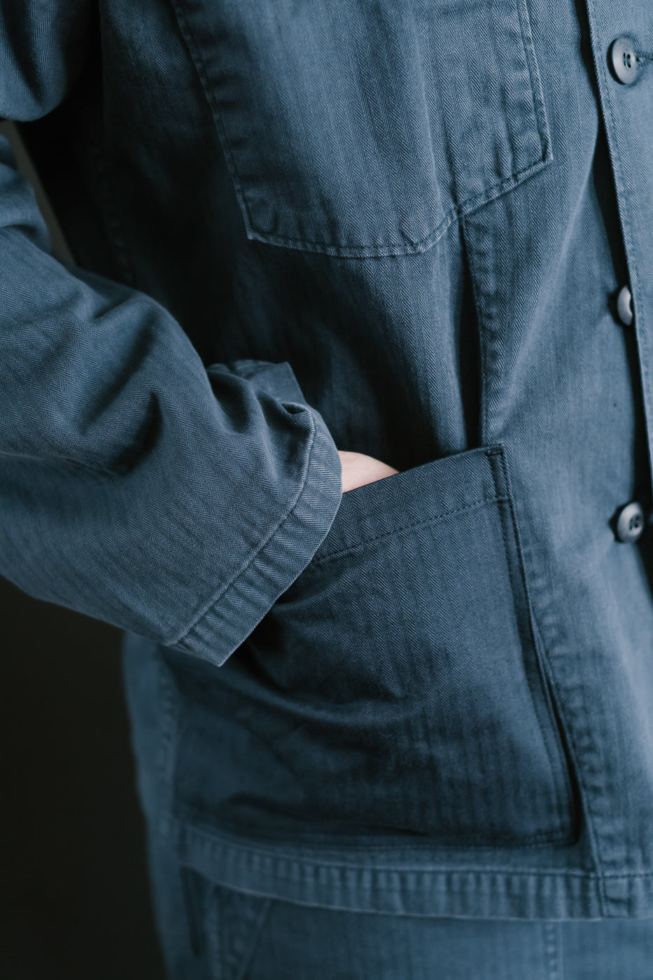 01-8346-02 - 4-Pocket Fatigue Shirt Herringbone Twill - Navy