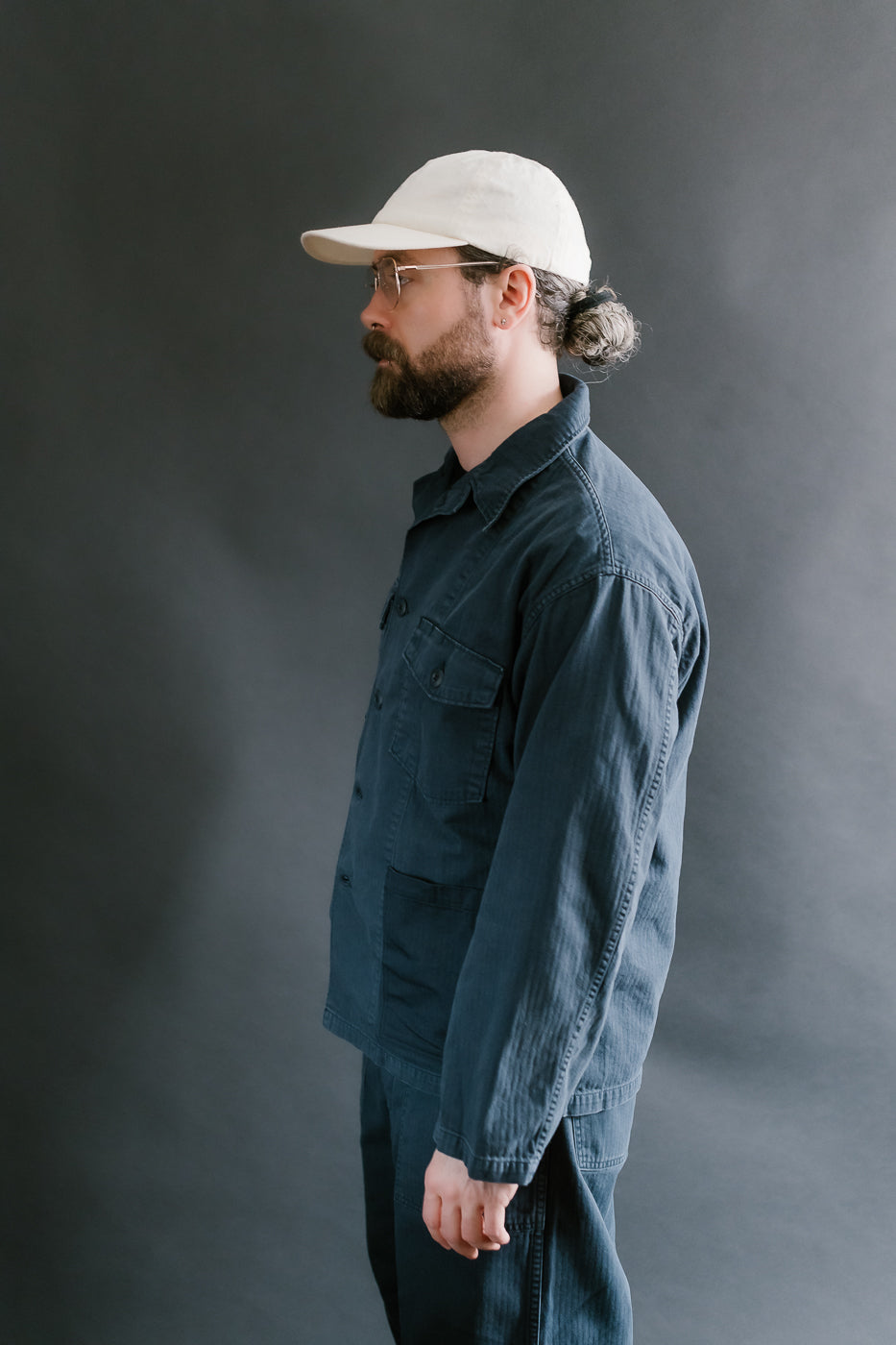01-8346-02 - 4-Pocket Fatigue Shirt Herringbone Twill - Navy