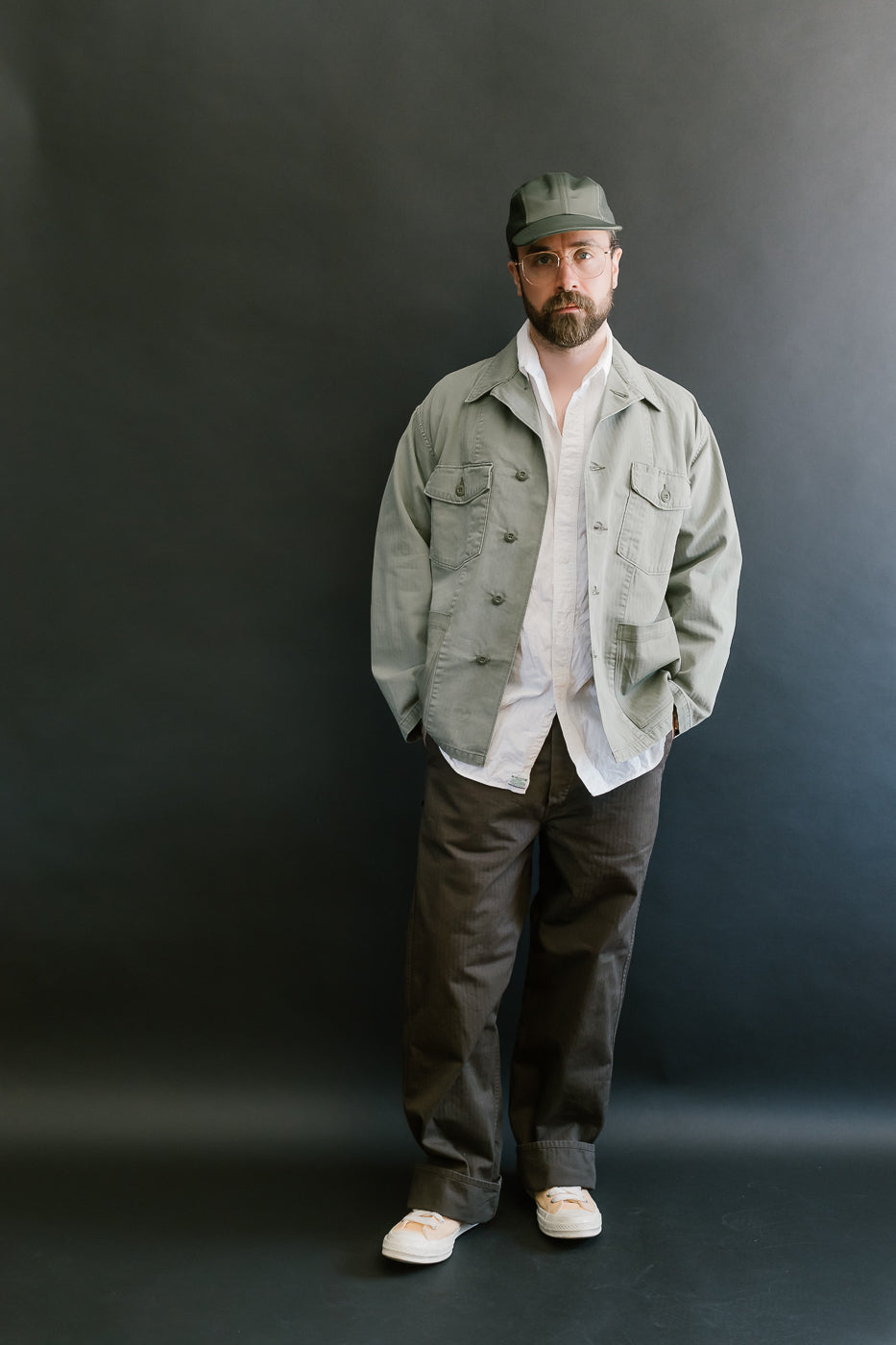 01-8346-16 - 4-Pocket Fatigue Shirt Herringbone Twill - Green