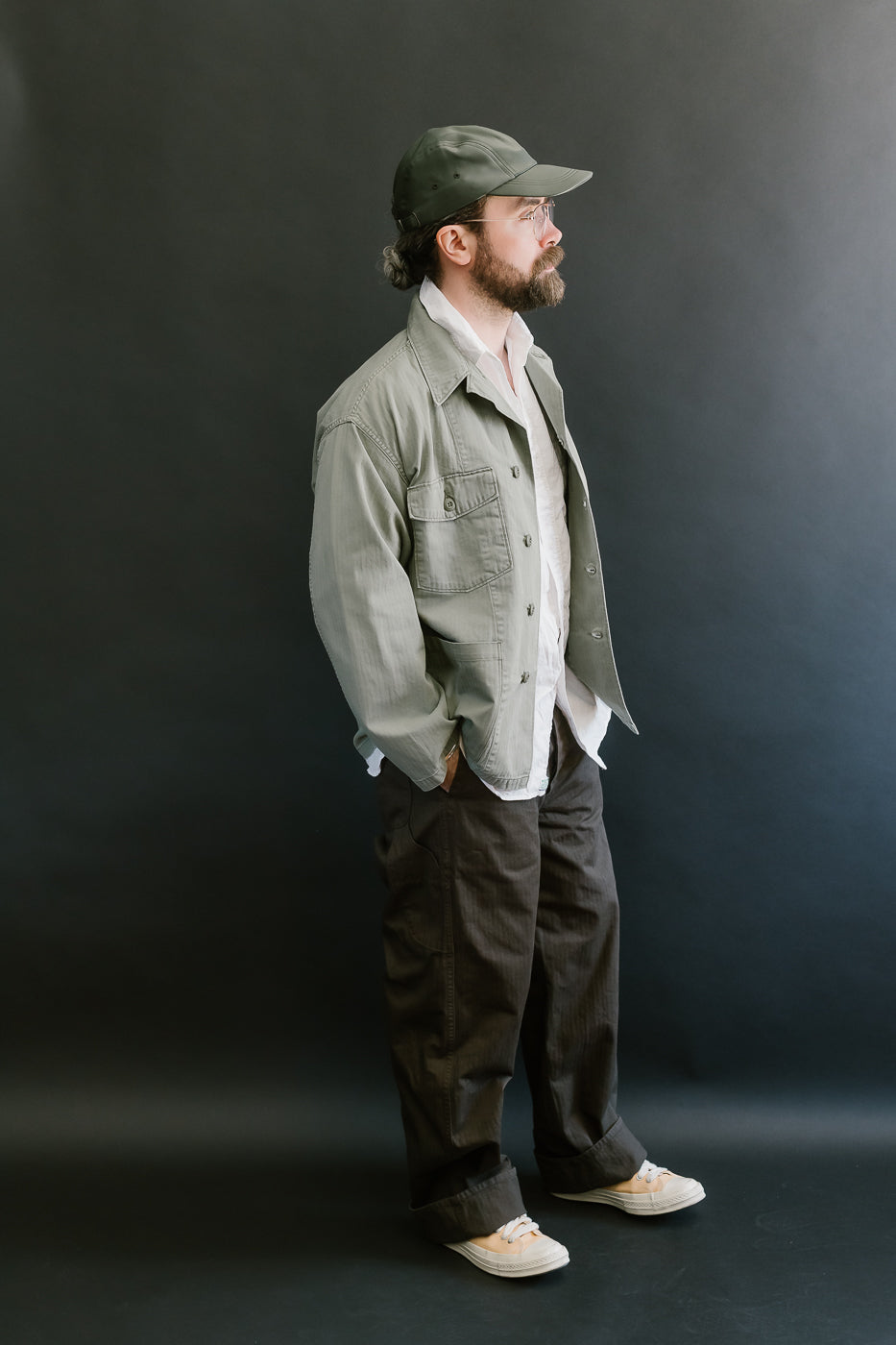 01-8346-16 - 4-Pocket Fatigue Shirt Herringbone Twill - Green