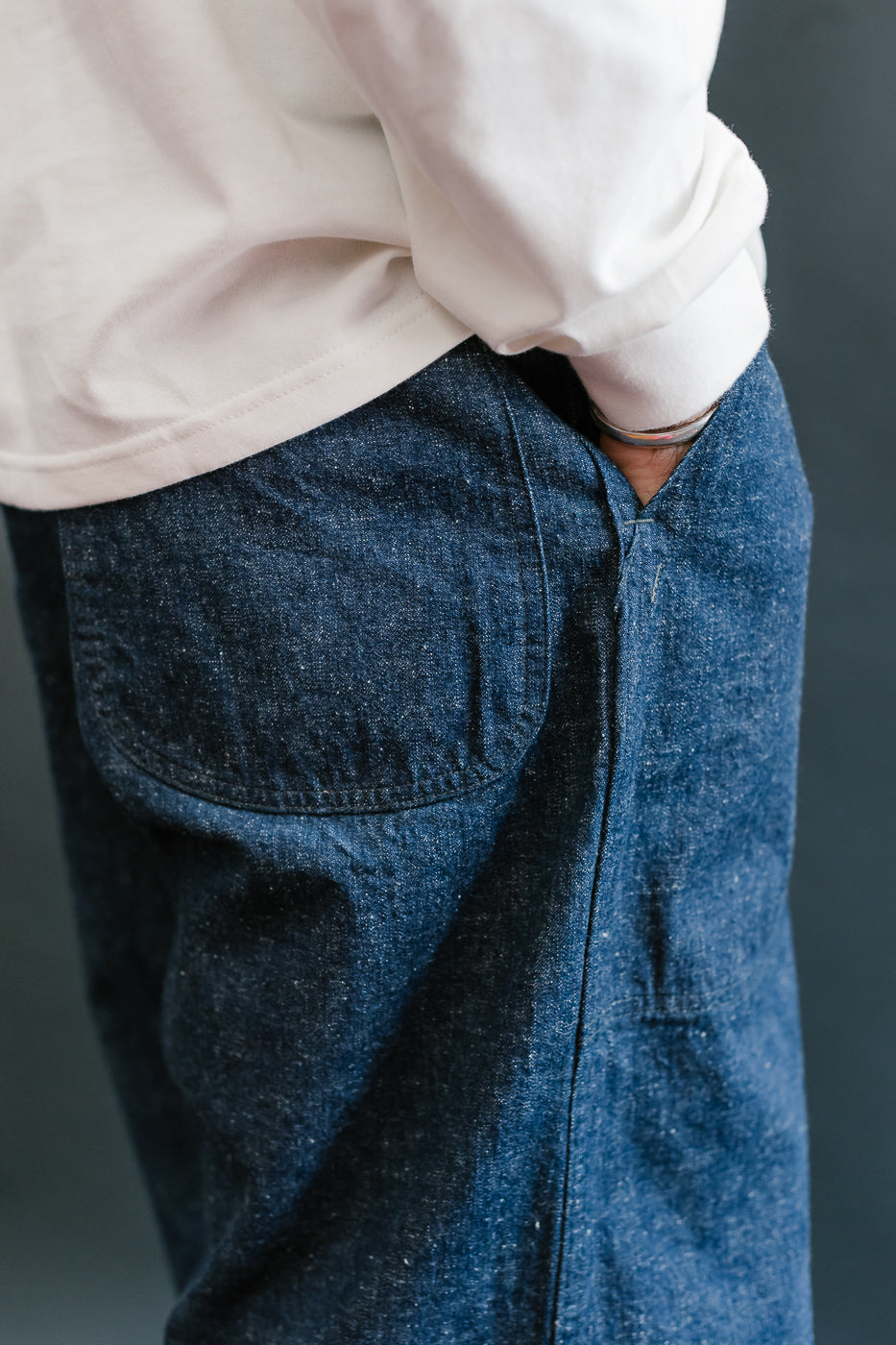 01-V5130-81 - US Navy Denim Wide Fit Selvedge Utility Pants - Indigo OW