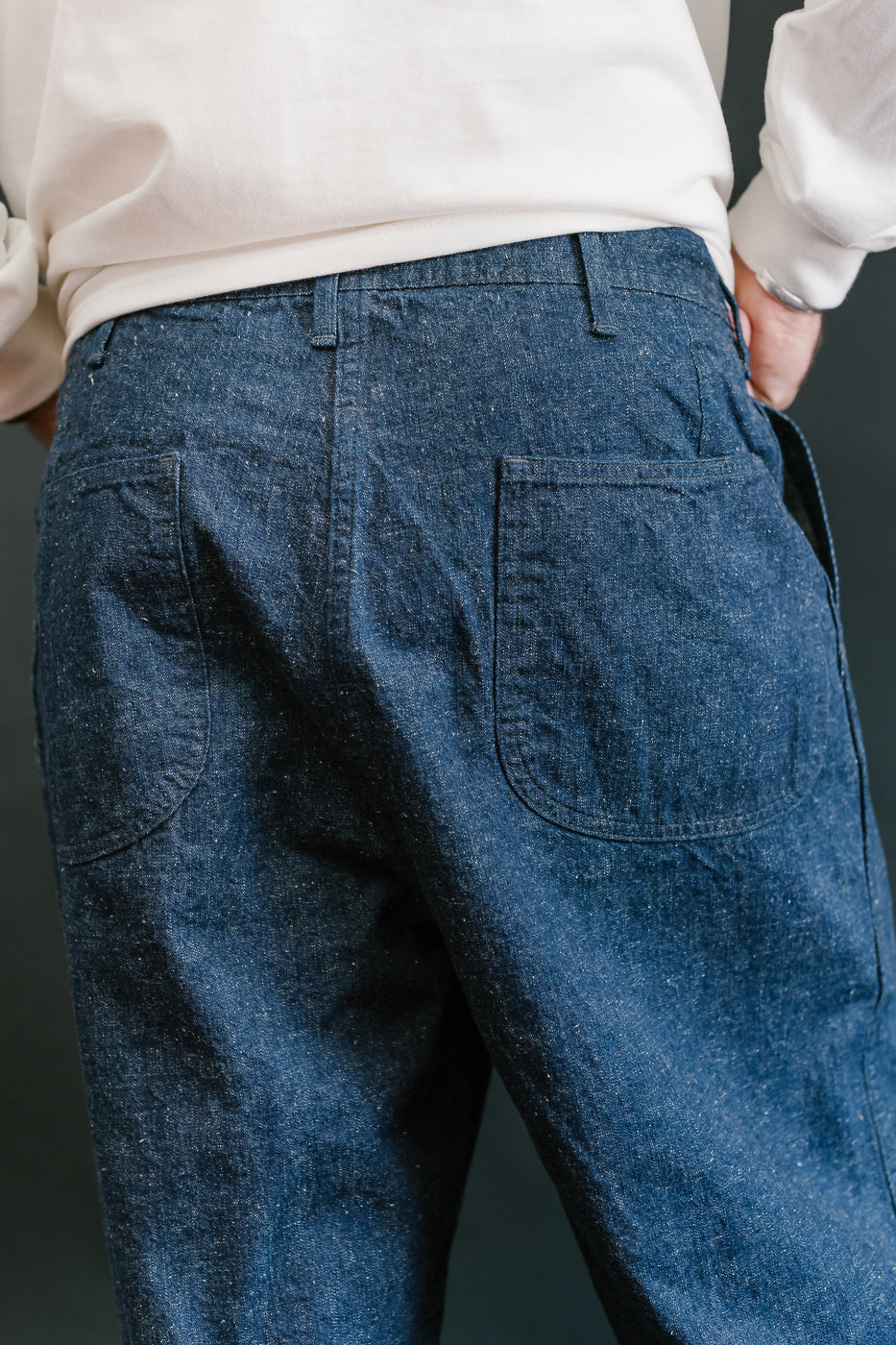 01-V5130-81 - US Navy Denim Wide Fit Selvedge Utility Pants - Indigo OW
