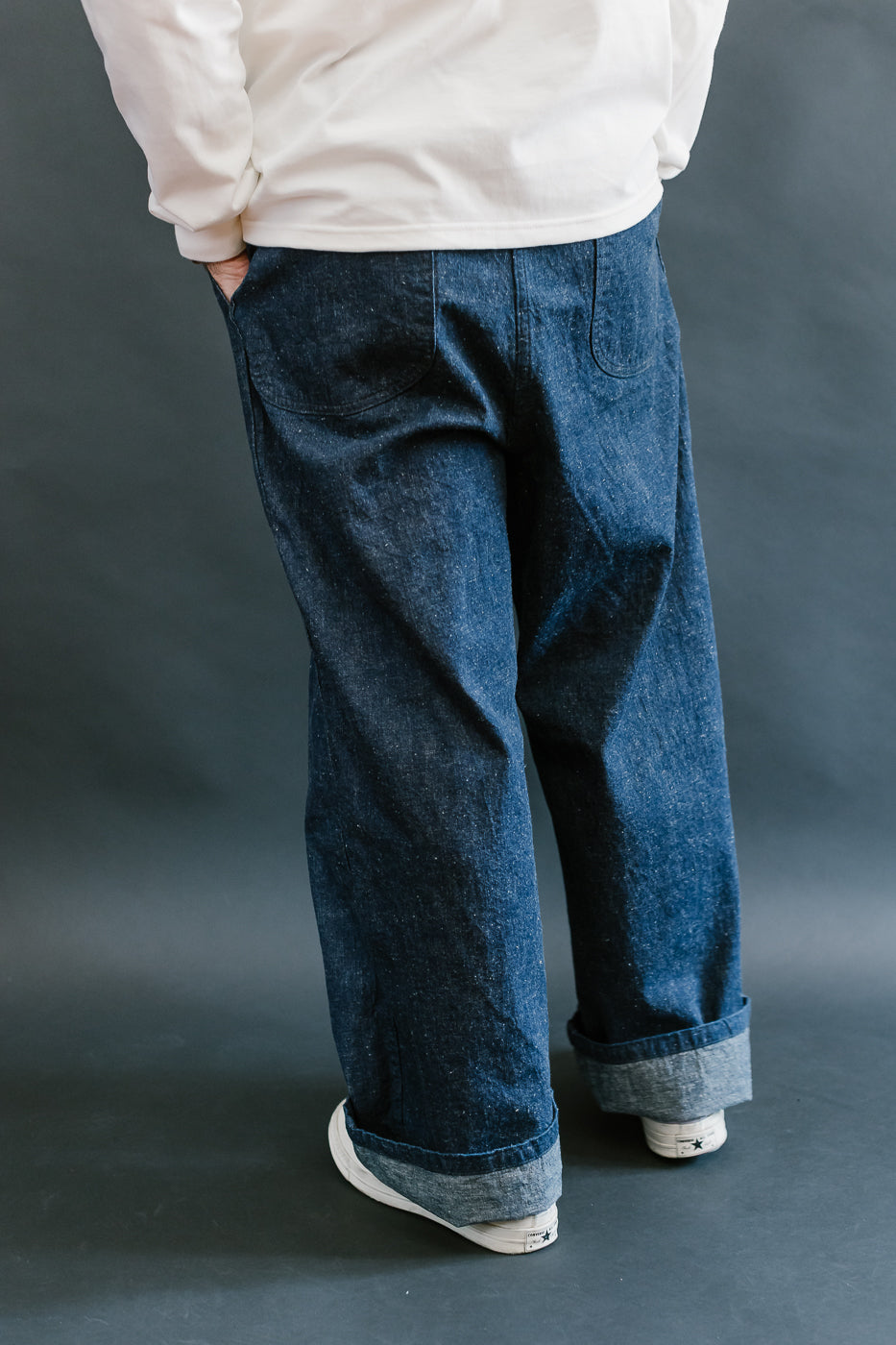 01-V5130-81 - US Navy Denim Wide Fit Selvedge Utility Pants - Indigo OW
