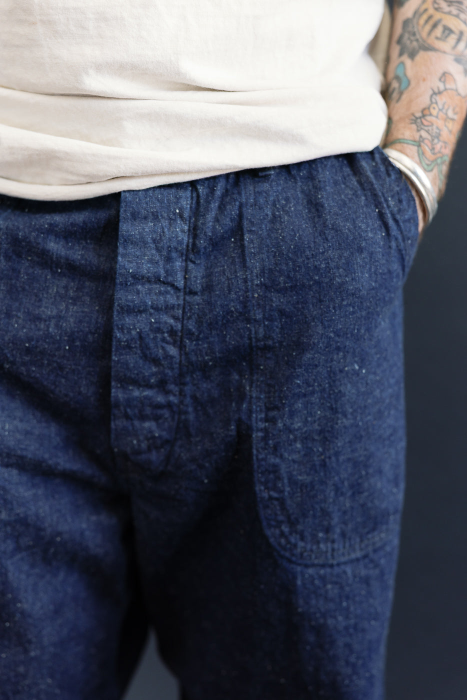 01-V5130-81K - US Navy Denim Wide Fit Selvedge Utility Pants