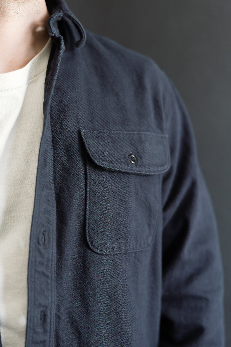 01-V8072-02 - Relaxed Fit Flannel Shirt - Navy | Dant