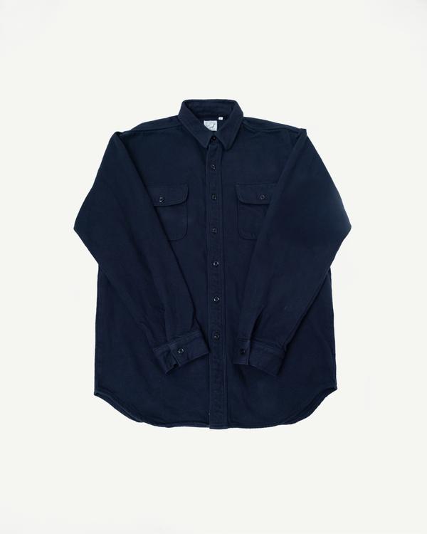 01-V8072-02 - Relaxed Fit Flannel Shirt - Navy | Dant