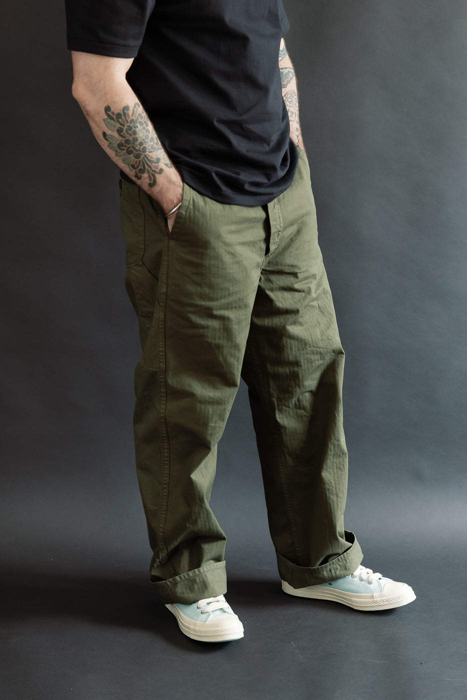 03-5011-76 - Wide French Work Pant - Army Green | Dant