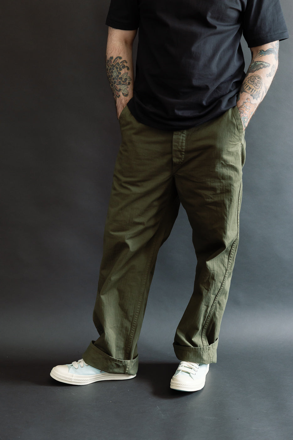 03-5011-76 - Wide French Work Pant - Army Green | Dant