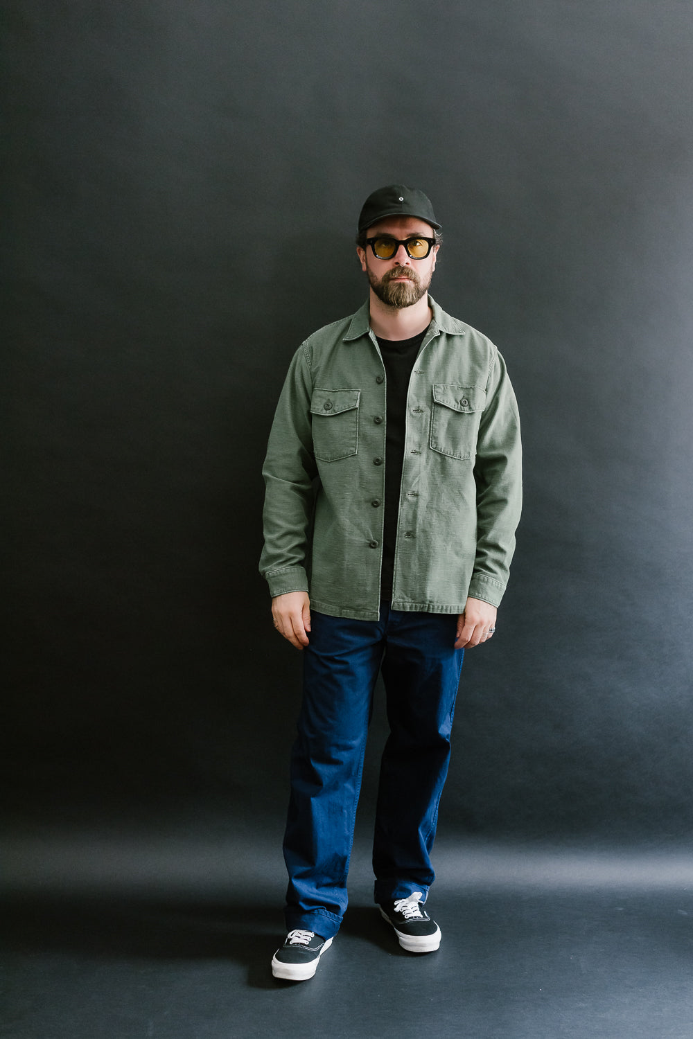 03-8045-216 - Fatigue Shirt Reverse Sateen - Vintage Washed Olive
