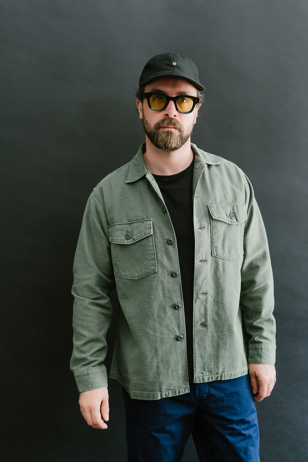 03-8045-216 - Fatigue Shirt Reverse Sateen - Vintage Washed Olive