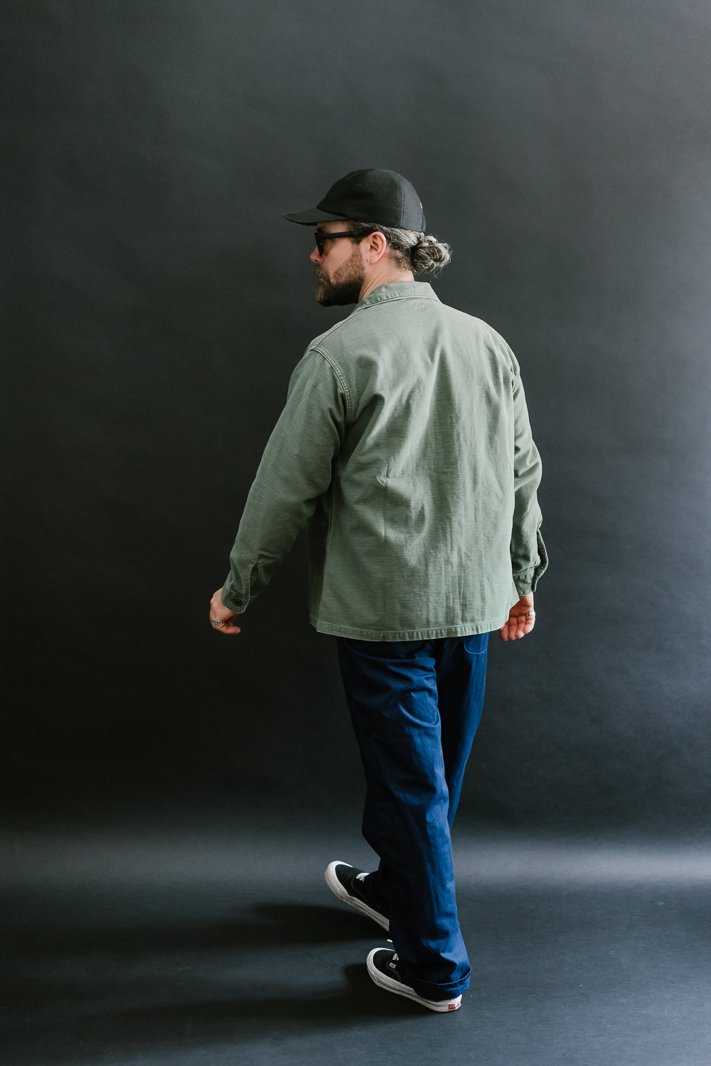 03-8045-216 - Fatigue Shirt Reverse Sateen - Vintage Washed Olive
