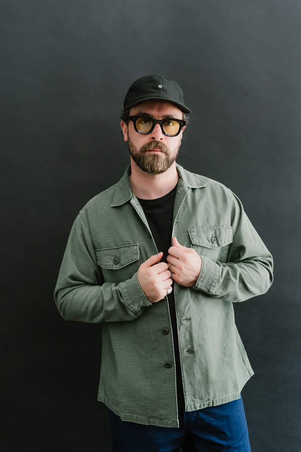 03-8045-216 - Fatigue Shirt Reverse Sateen - Vintage Washed Olive