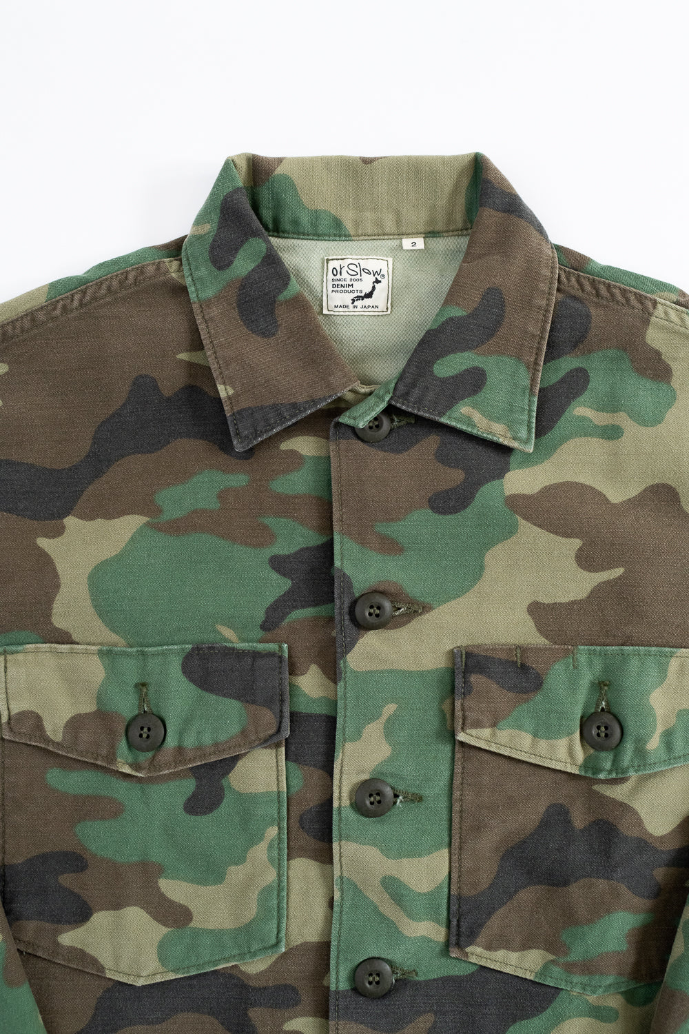03-8045-WLC - Fatigue Shirt Reverse Sateen - Woodland Camo