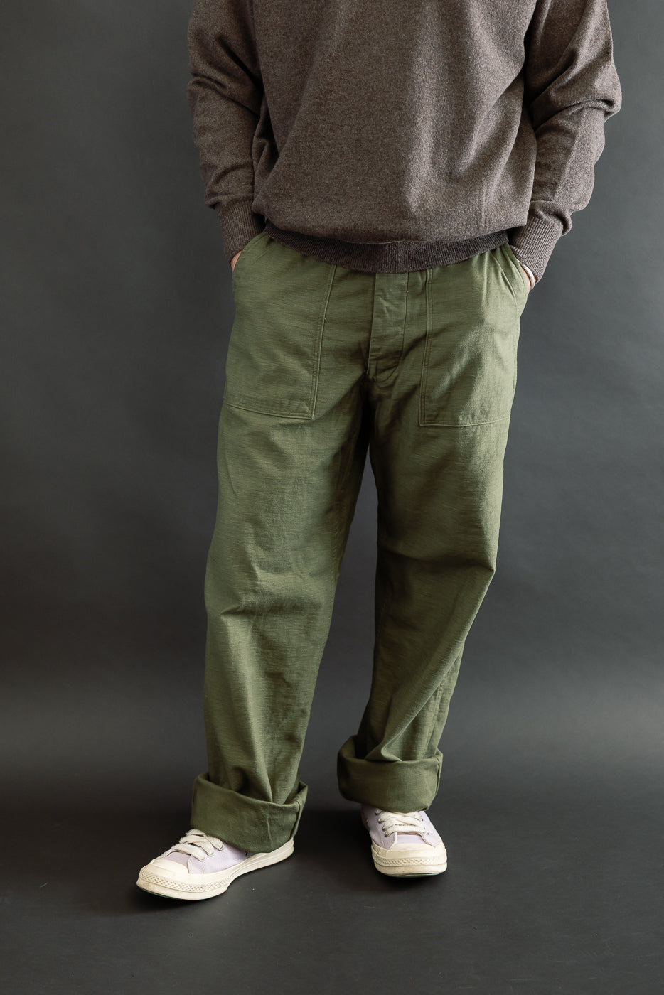 03-V5002-77 - Fatigue Pants Reverse Sateen - Vintage Fit - Dark Olive