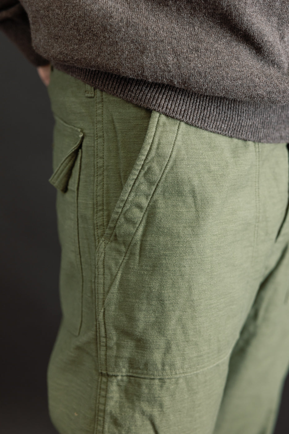 03-V5002-77 - Fatigue Pants Reverse Sateen - Vintage Fit - Dark Olive