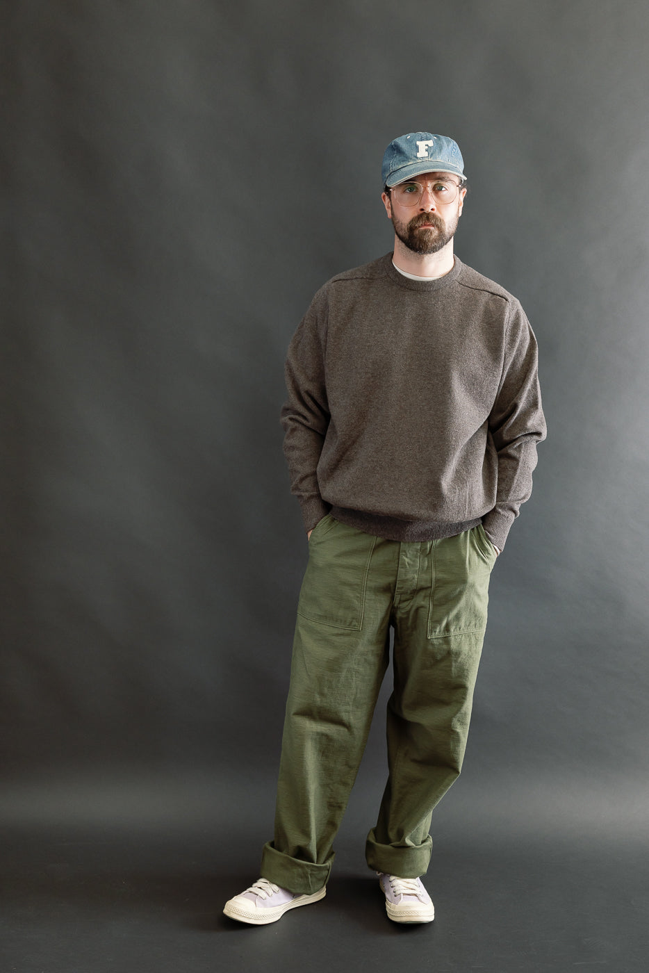 03-V5002-77 - Fatigue Pants Reverse Sateen - Vintage Fit - Dark Olive