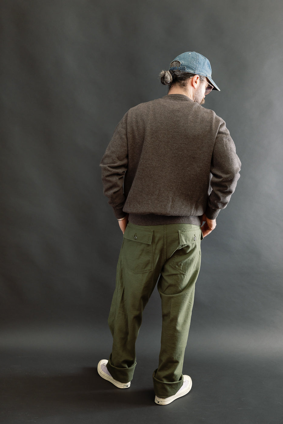 03-V5002-77 - Fatigue Pants Reverse Sateen - Vintage Fit - Dark Olive
