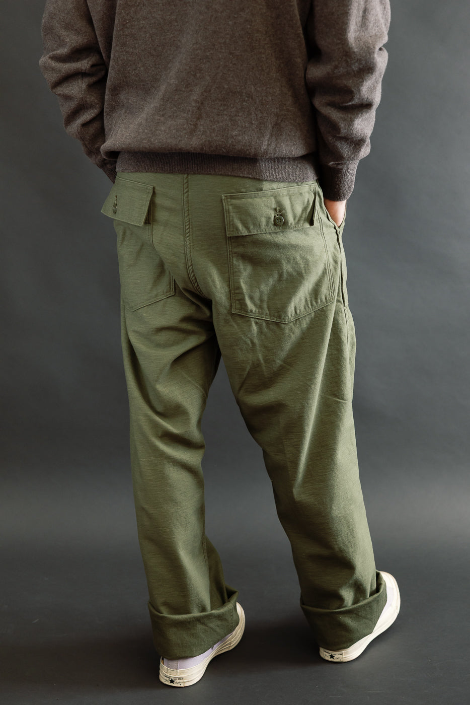 03-V5002-77 - Fatigue Pants Reverse Sateen - Vintage Fit - Dark Olive