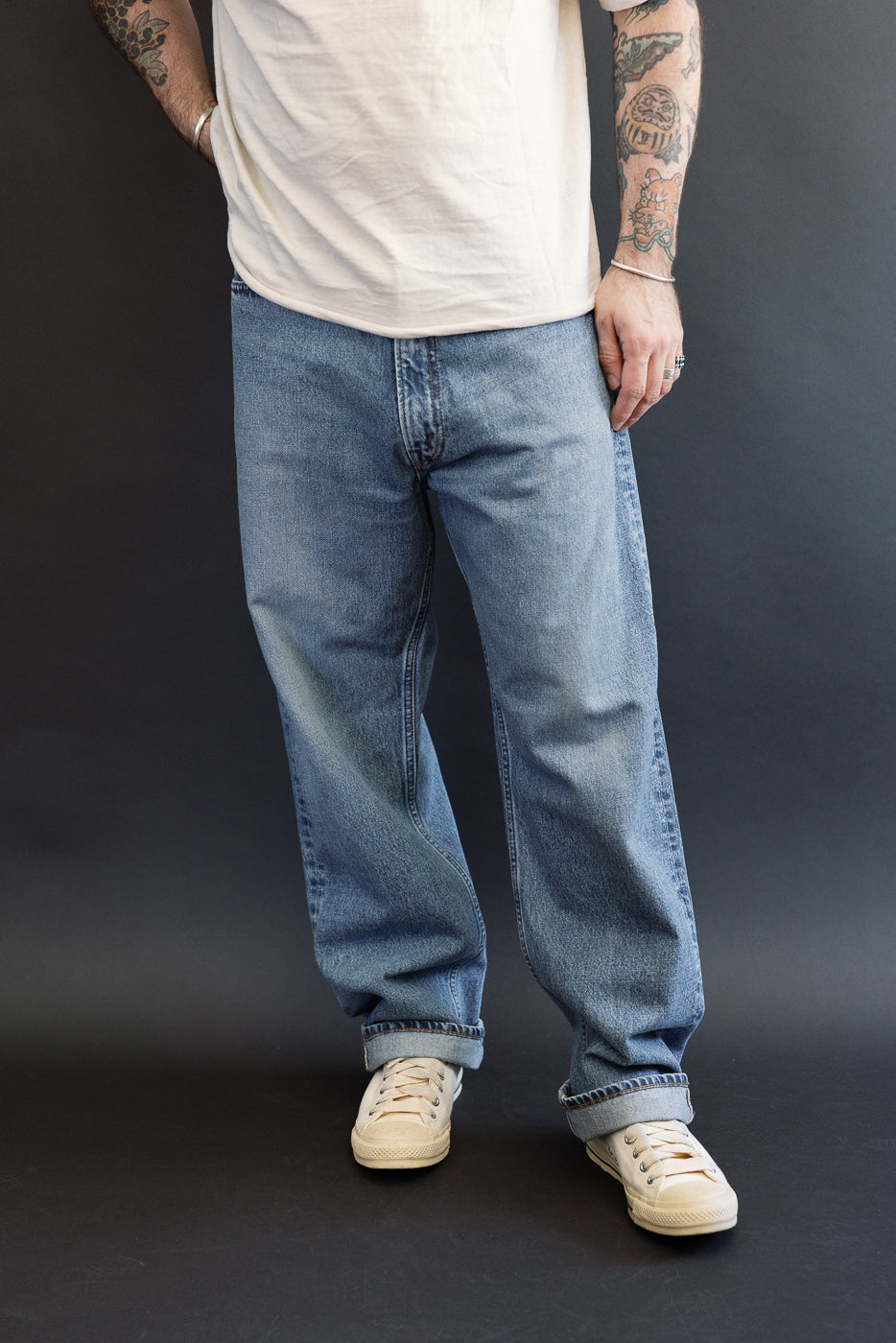 01-1010W-95 - 101 Dad's Fit Denim Jeans - Used Denim Wash