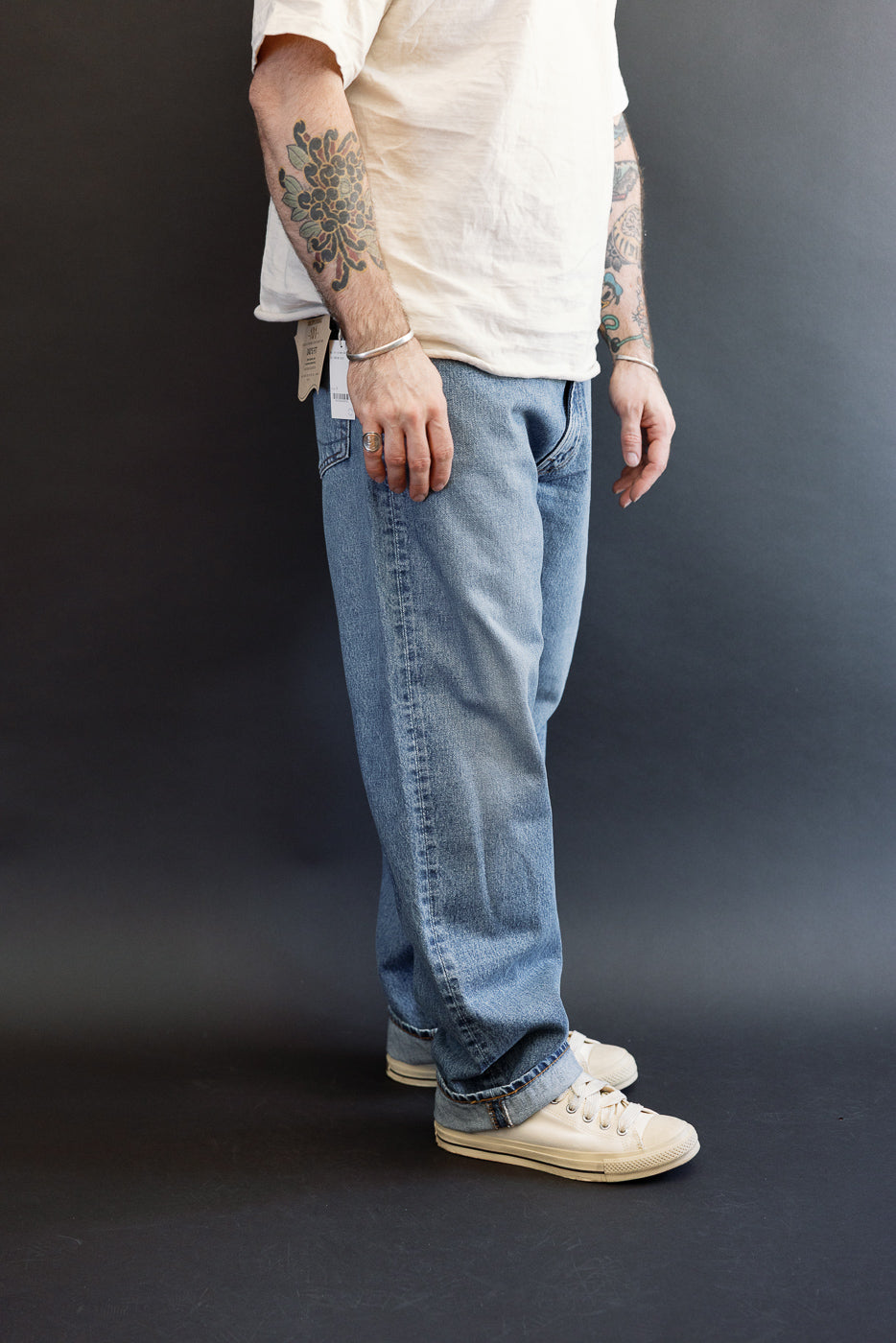 01-1010W-95 - 101 Dad's Fit Denim Jeans - Used Denim Wash