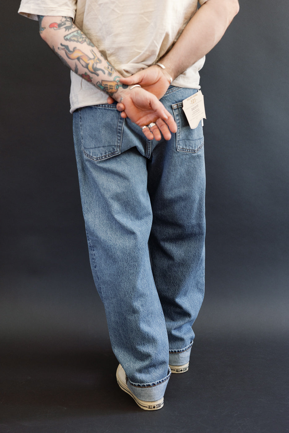 01-1010W-95 - 101 Dad's Fit Denim Jeans - Used Denim Wash | Dant