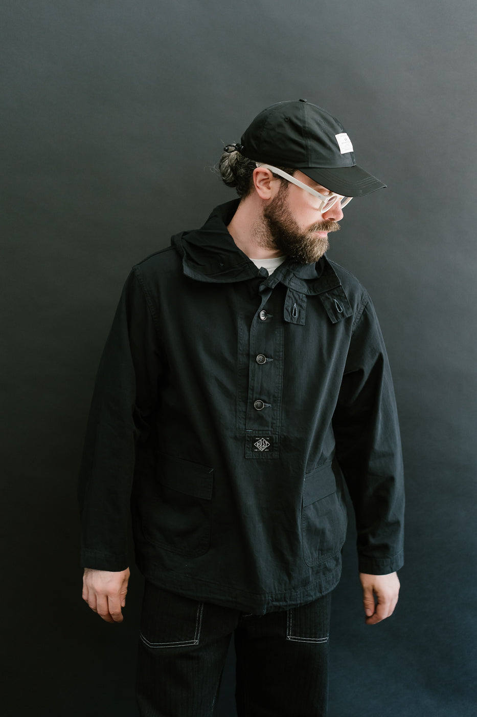 1105-VTC - NAVY Parka Vintage Twill - Charcoal