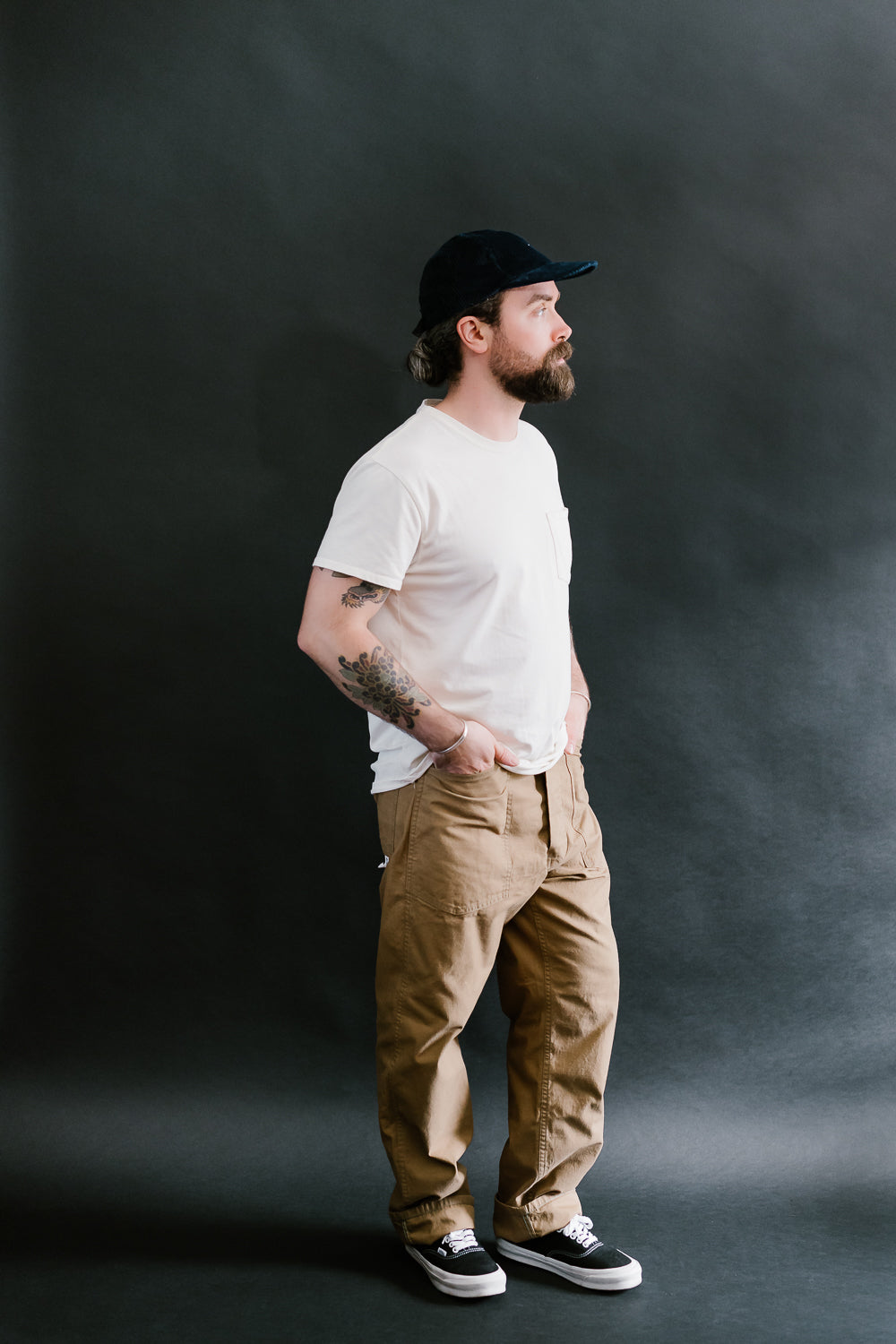 1301-VMK - Army Pants Vintage Sateen - DK Khaki | Dant