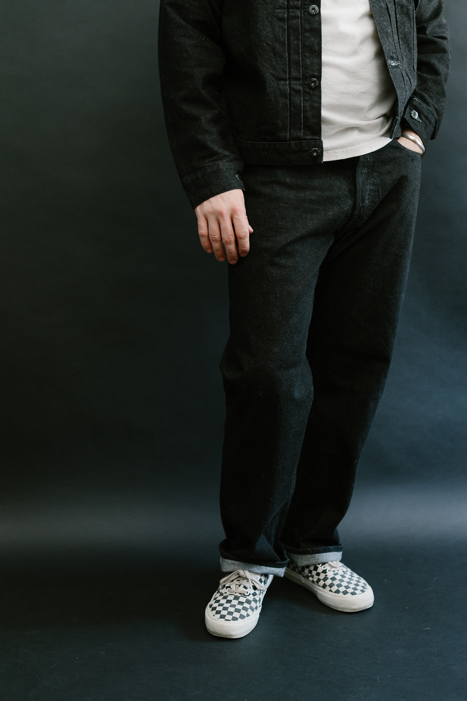 1382-12DB - No. 1 Five Pocket Selvedge Denim - Black | Dant