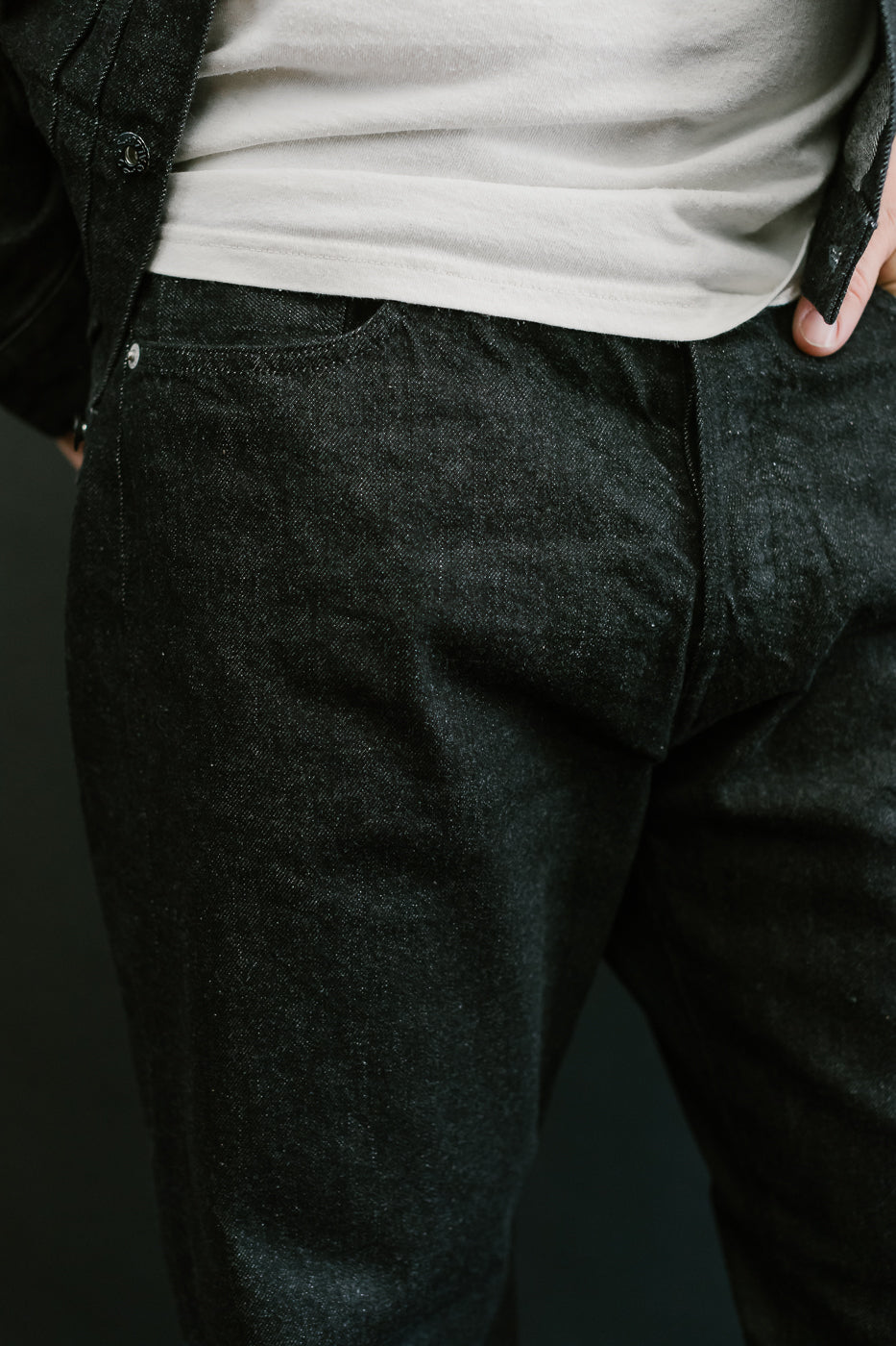 1382-12DB - No. 1 Five Pocket Selvedge Denim - Black | Dant