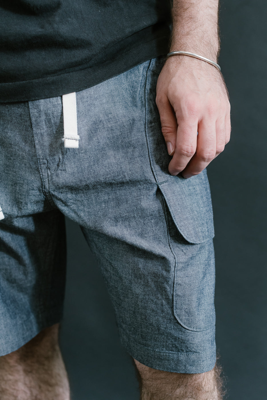 2323E-MC - E-Z Dee's Shorts Medium Weight Chambray - Indigo
