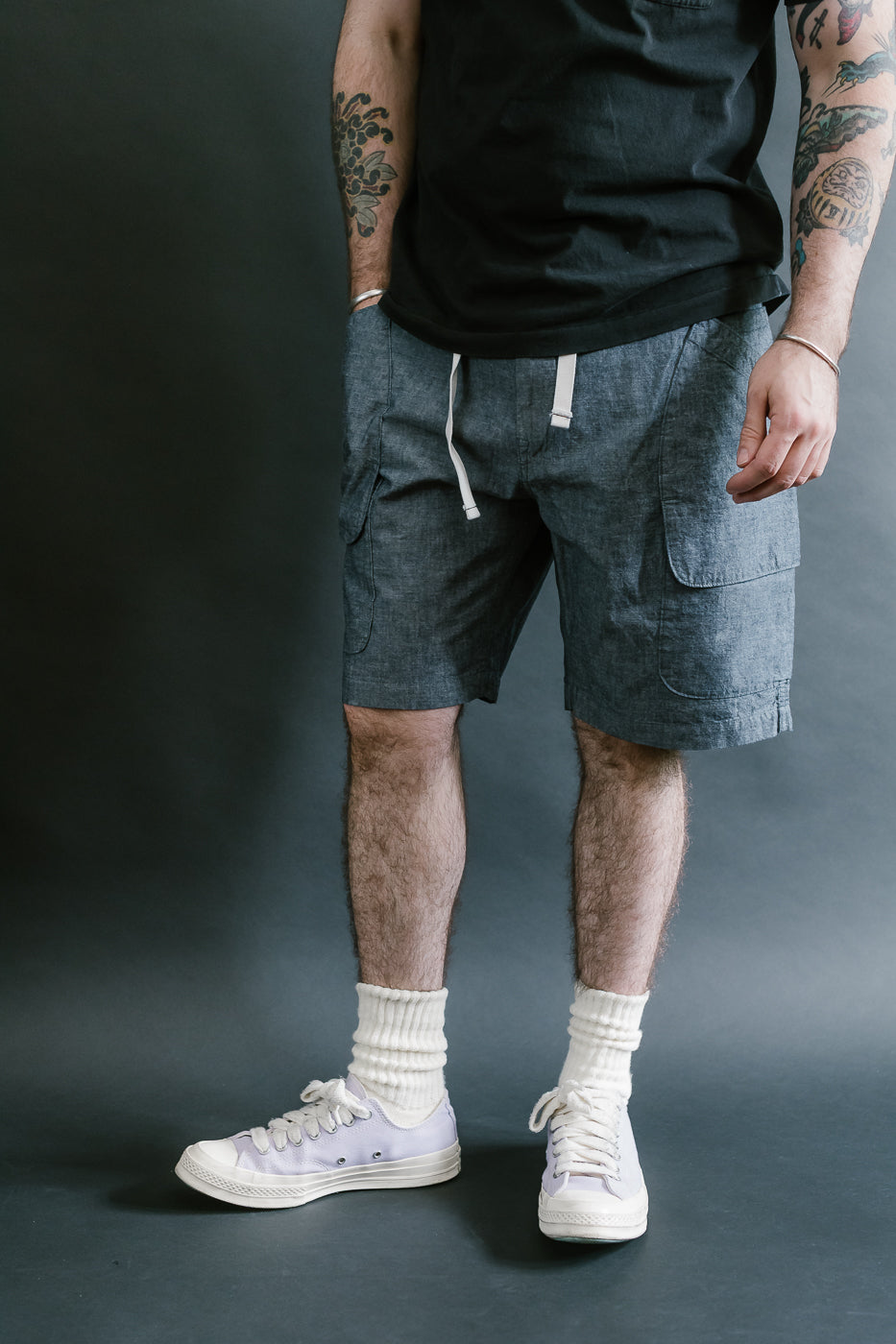 2323E-MC - E-Z Dee's Shorts Medium Weight Chambray - Indigo