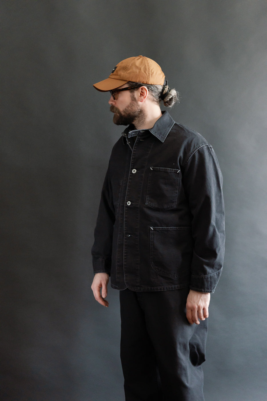 3133-PCB - Post 46 Coverall Pigment Dyed Canvas - Washed Black | Dant