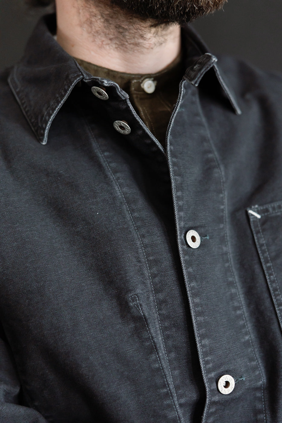 3133-PCB - Post 46 Coverall Pigment Dyed Canvas - Washed Black | Dant