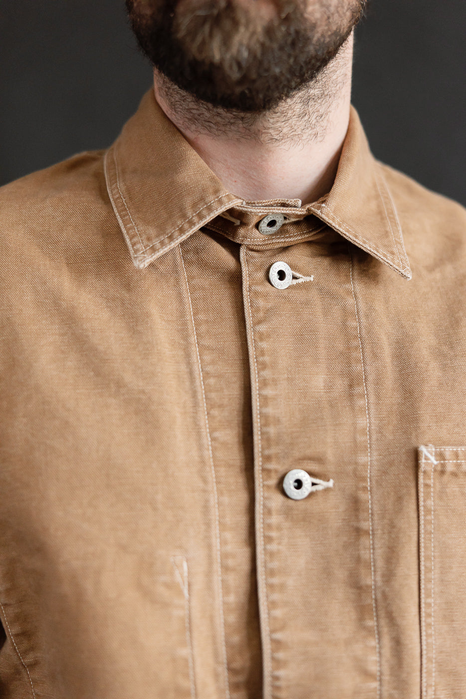 3133-PCR - Post 46 Coverall Pigment Dyed Canvas - Washed Brown | Dant