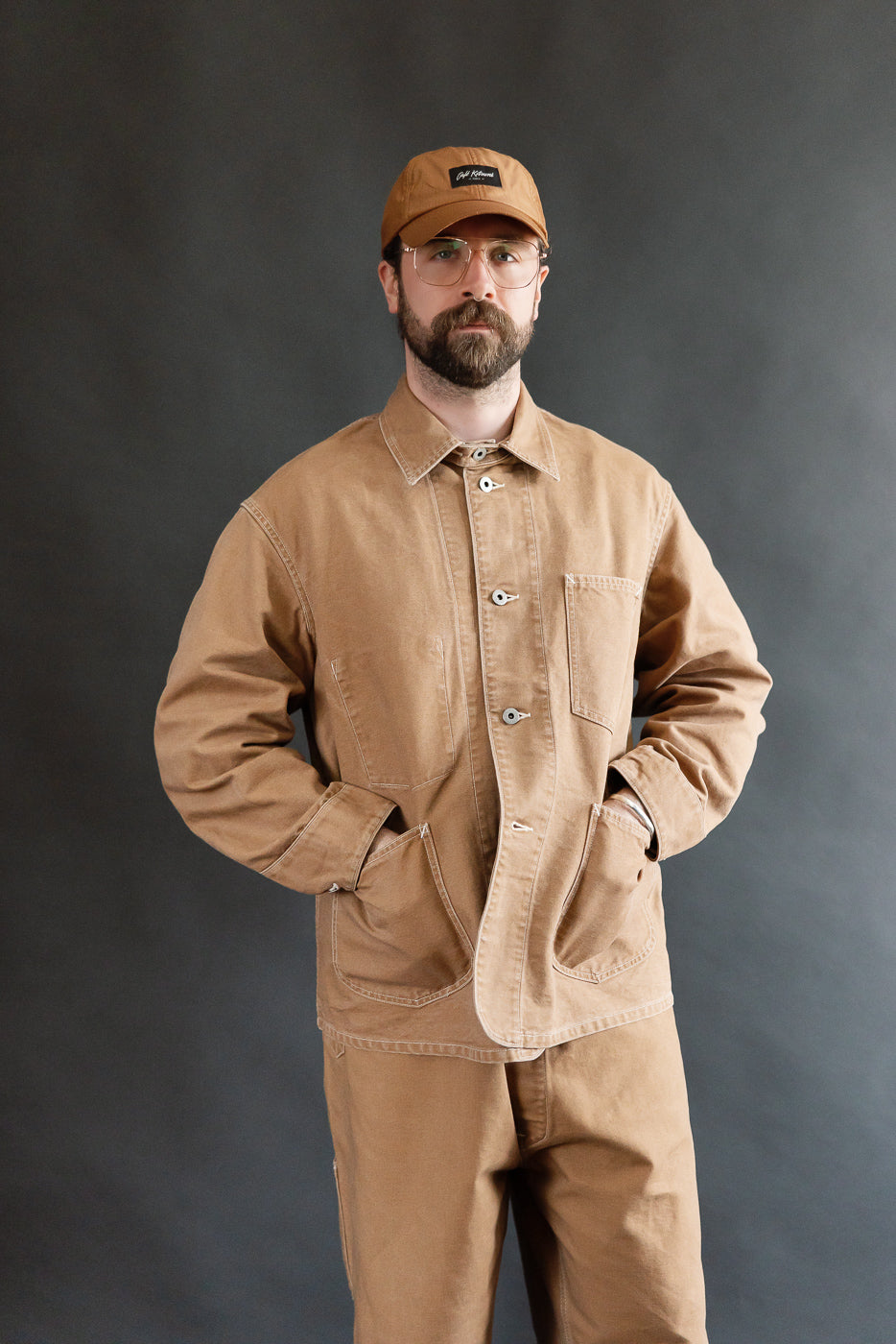 3133-PCR - Post 46 Coverall Pigment Dyed Canvas - Washed Brown | Dant