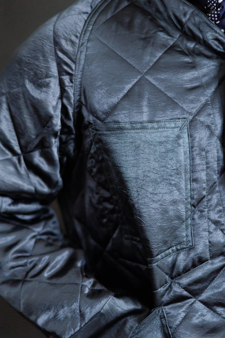 3134DV-ASD - Post 47 Quilted Acetate Sateen Coverall - Dark Grey