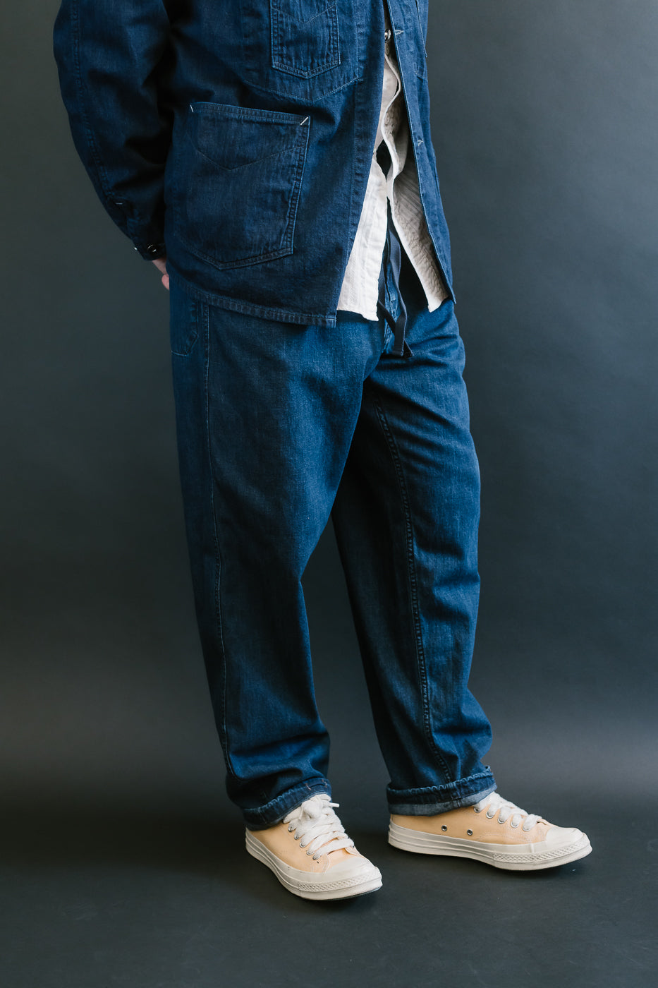 3319-8DI - E-Z Chinois De Luxe 8oz Denim Pants - Deep Wash Indigo