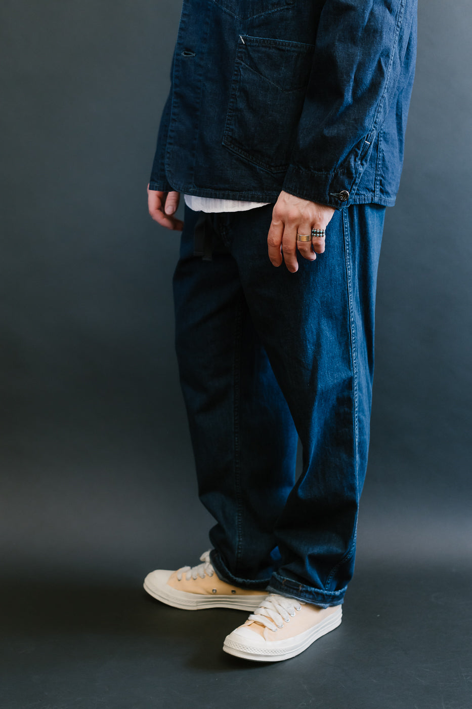 3319-8DI - E-Z Chinois De Luxe 8oz Denim Pants - Deep Wash Indigo