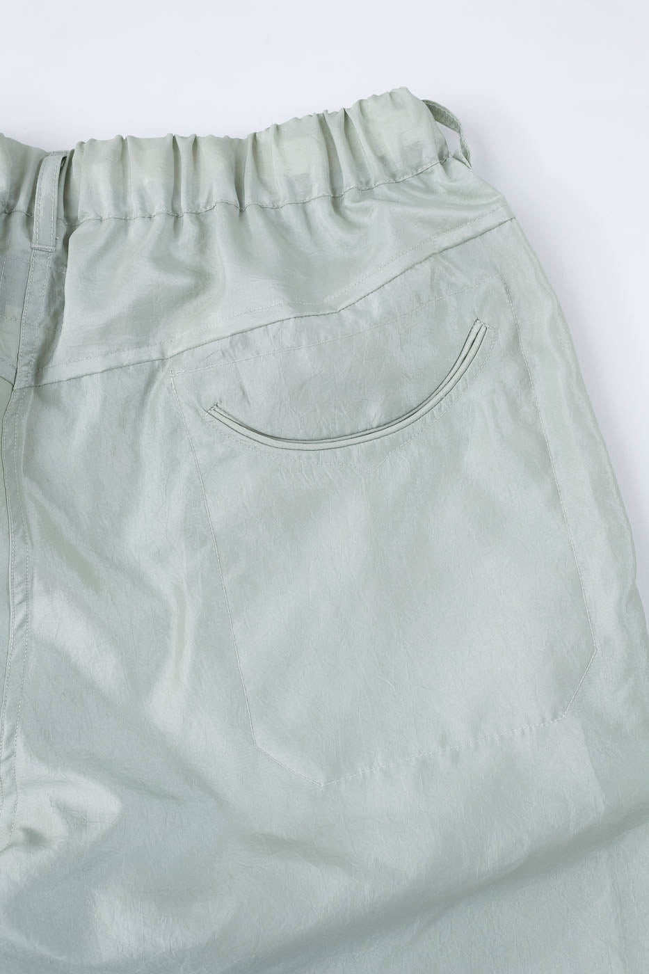 3319S-MTG - E-Z Chinois De-Luxe Shorts Metallic Taffeta - Green