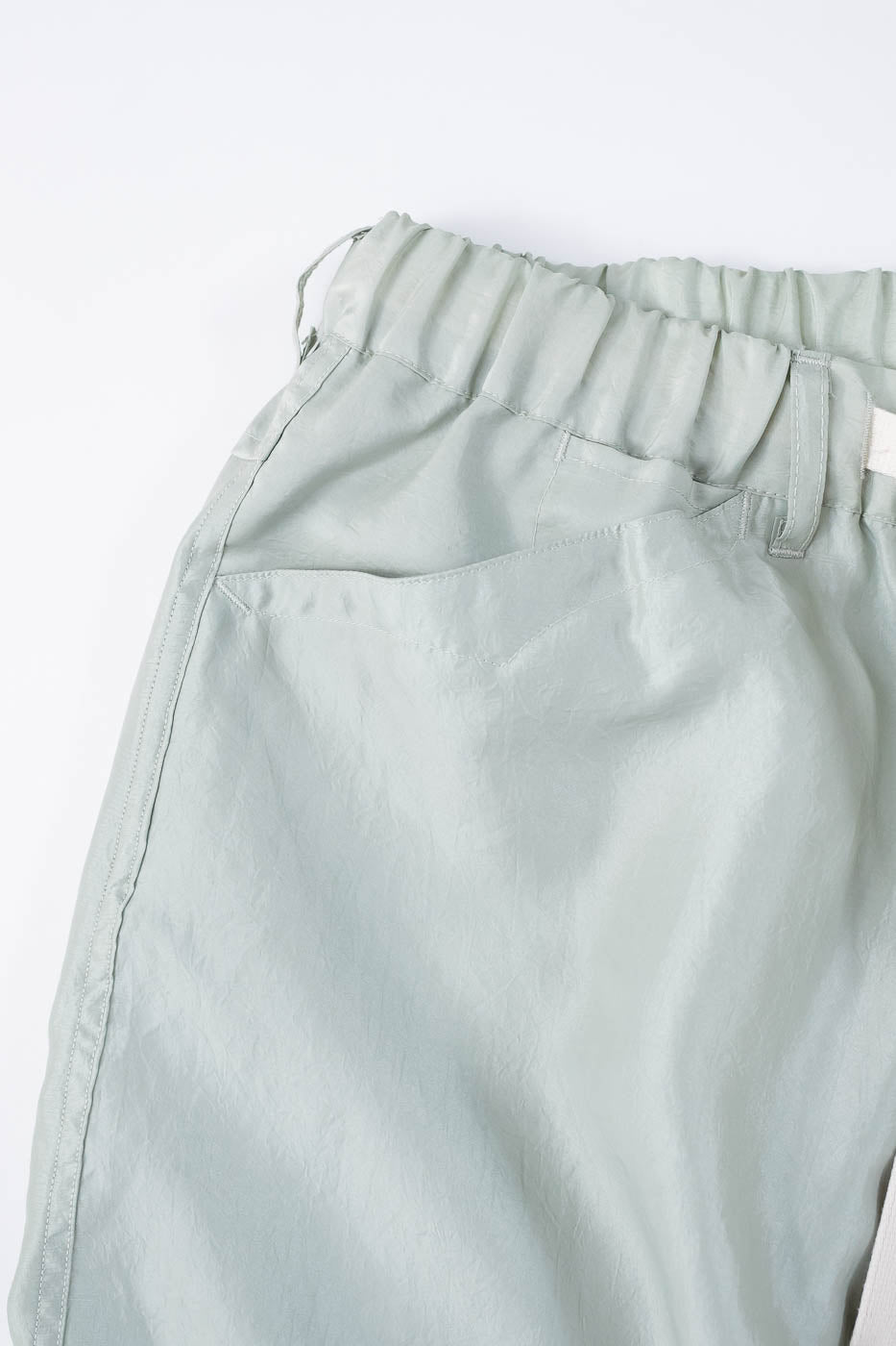 3319S-MTG - E-Z Chinois De-Luxe Shorts Metallic Taffeta - Green